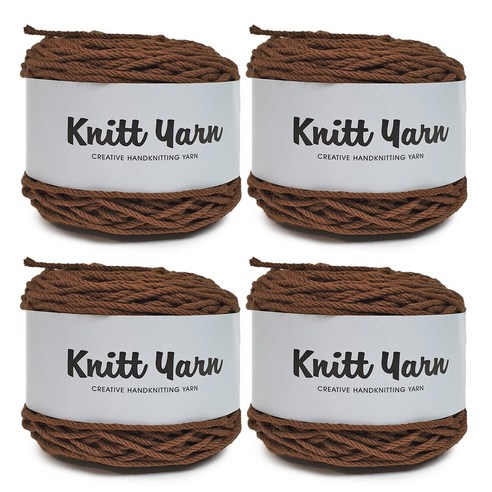 니뜨 코트니 24합 뜨개실 100g x 4p + 도안, 548 브라운