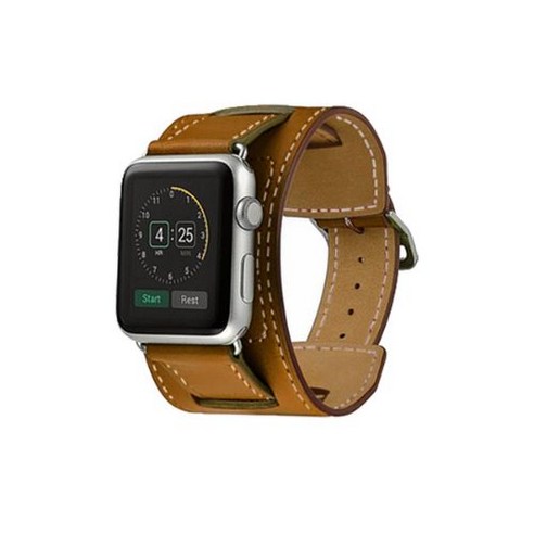 4YOU 애플워치 3/4/5/6/7/SE 가죽 아대 밴드 (38/40/41mm 호환가능), 블랙