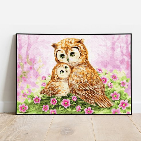 플레이어바웃 DIY 명화 그리기 세트 50 x 40 cm, 로맨틱 부엉이 (GX30518)