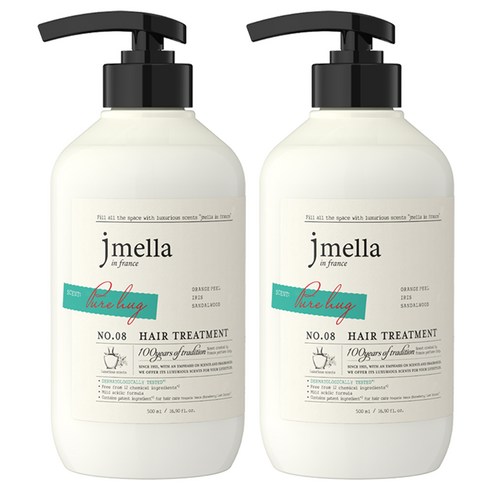 제이멜라 인 프랑스 퓨어 허그 헤어 트리트먼트, 2개, 500ml