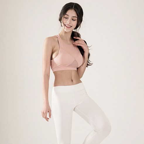 여성용 바스트메쉬 요가복 브라탑