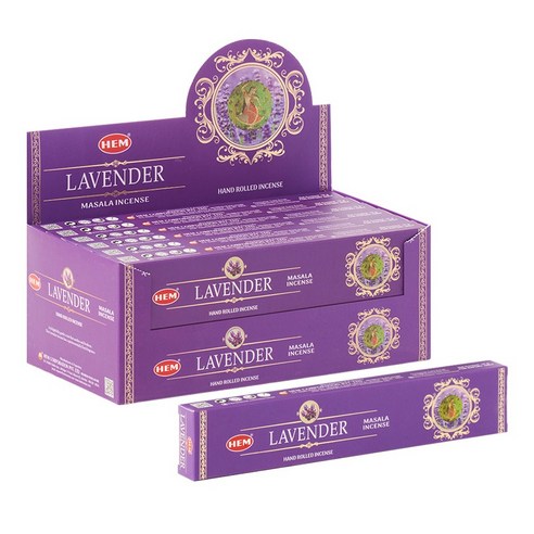 헤븐센스 HEM 프리미엄 마살라 인센스 스틱 15g x 12p, 라벤더
