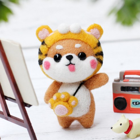 양모 펠트 DIY 키트, 호랑이시바, 1세트