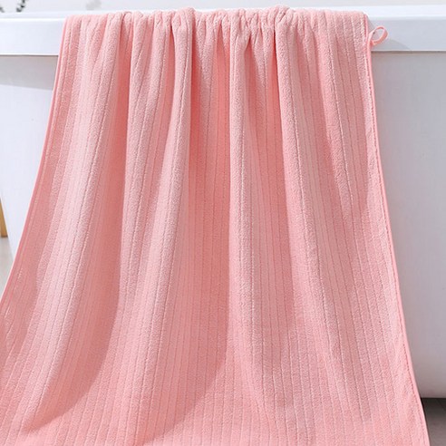 PDS리빙 심플 패턴 대형 비치 타올 290g, 세로핑크, 1개