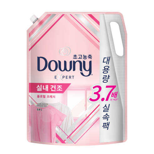 다우니 엑스퍼트 실내 건조 섬유유연제 플로럴 프레시향 리필, 2.6L, 1개