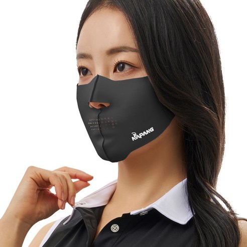 네이팡 표준형 에어홀 자외선 차단 스포츠 마스크, 블랙, 1개
