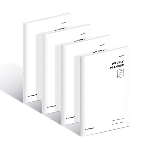 모노그램 16WEEKS 위클리 플래너 MG-0046, 퓨어 화이트, 4개