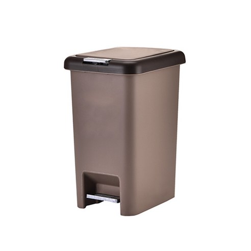 스타 원터치 발판 사각 휴지통 8L, 브라운, 1개