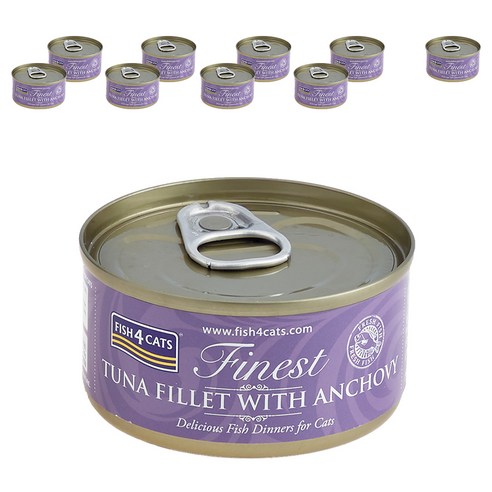 피쉬포캣 전연령용 고양이 주식캔, 참치, 70g, 10개