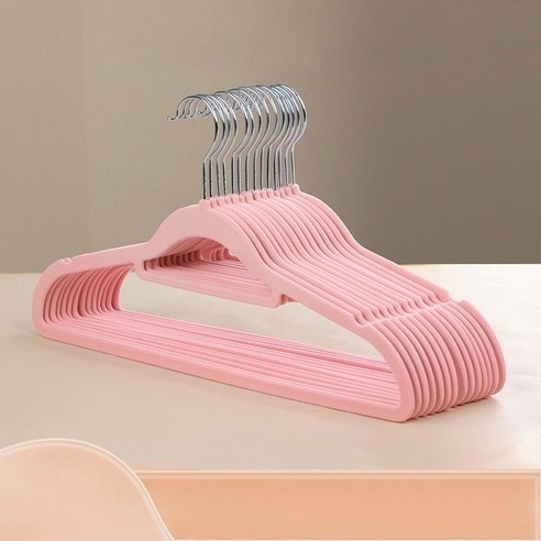 솔브리빙 논슬립 내구성 좋은 옷걸이 38cm, 핑크, 10개