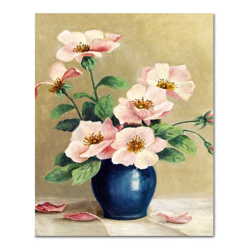 아디코 DIY 페인팅 정물화 명화그리기 40 x 50 cm, 1개, 블루화병과 핑크꽃(PG24)