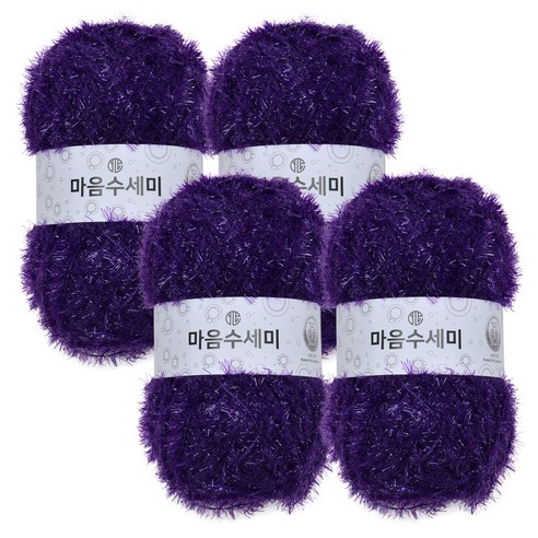 브랜드얀 마음 수세미 뜨개실 4p, 39 퍼플