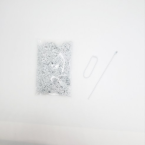 마다꾸미 볼체인 컬러군번줄 줄구슬 12cm, 화이트, 50개