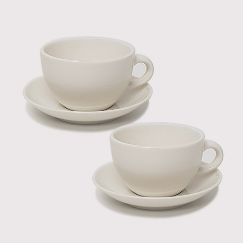 호레카 4호 카푸치노잔 360ml + 받침 세트, 2세트