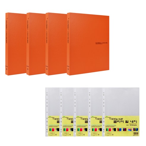 에코청운 에코 미니 바운더 3공 A4 + 내지 100p, 주황, 1세트