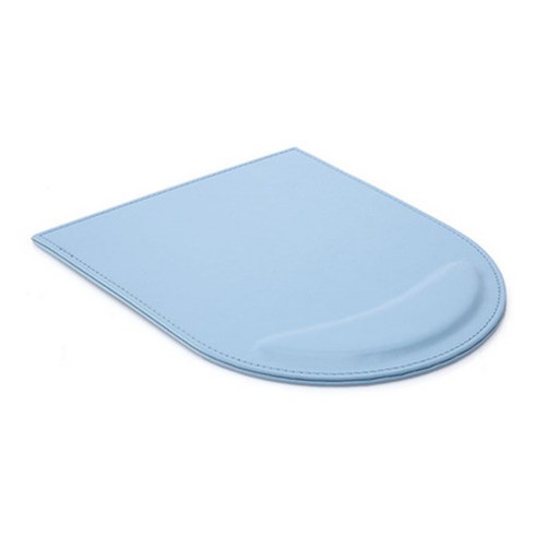 파라다이소 깔끔 반원 가죽 스티치 손목패드 마우스패드 20 x 25 cm, 블루, 1개