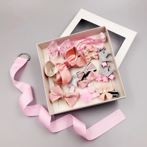 알럽펫 반려동물 머리핀 헤어끈 17종 세트: 사계절용으로 핑크계열 색상계열 의류 패션소품