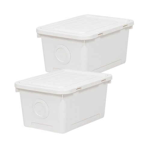 올리빙 도트 리빙박스 24L, 크림화이트, 2개