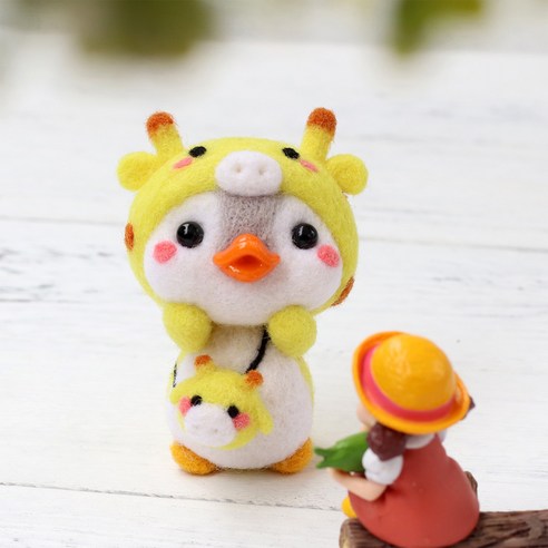 아트조이 DIY 양모펠트 키트, 1세트, 기린펭귄
