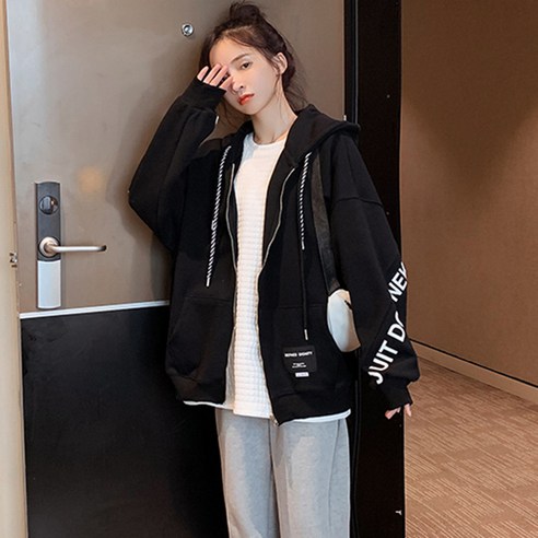 루나걸 옐루 짚업 후드 맨투맨
