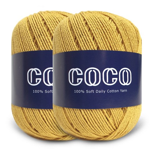 니뜨 코코 뜨개실 60g x 2p + 무료도안 세트, 114 머스타드