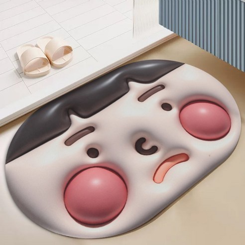 BRINCH 빨아쓰는 3D 입체 디자인 규조토 논슬립 발매트, 타입5901-48
