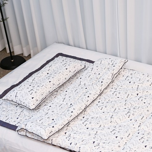 아띠블랑 유아용 순면 이불 + 베개 + 패드 세트, 디노월드, 베개(70 x 30 cm), 이불(150 x 100 cm), 패드(150 x 100 cm)