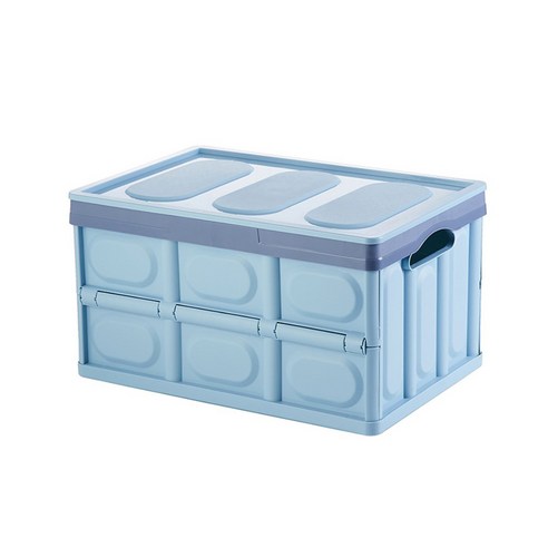 부스마켓 접이식 다용도 플라스틱 보관 상자, 블루, 1개