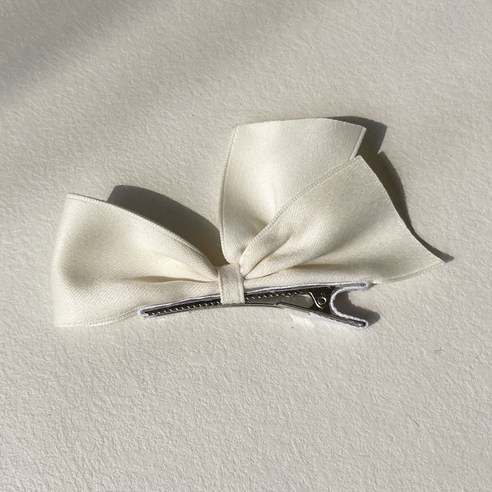그루밍독 반려동물 러블리 리본 날개 헤어핀, 코튼날개 아이보리, 1개, 11 x 6 cm