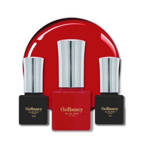 벨랑시 원스텝 젤네일 5ml + 젤네일 베이스 5ml + 젤네일 탑 5ml 세트, 1세트, 벨랑시 베이스 5ml+SN 09 체리 레드 5ml+벨랑시 탑 5ml