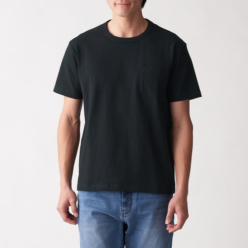 무인양품 남성용 태번수 포켓 반소매 티셔츠 ABA05A0S