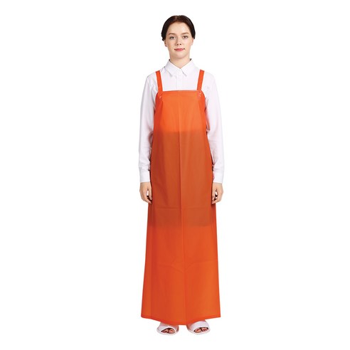 THE앞치마 우레탄 방수 고리형 앞치마 대, 오렌지, 1개