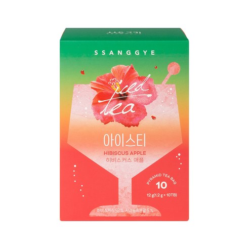 쌍계명차 히비스커스 애플 아이스티 10p, 10g, 10개입, 1개, 1.2g