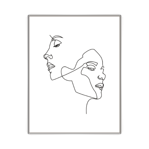 올앤아트 추상화 일러스트 그림 인테리어 액자 AIP74, 실버