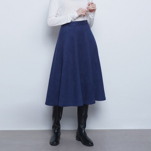ABON bang suede flare skirt