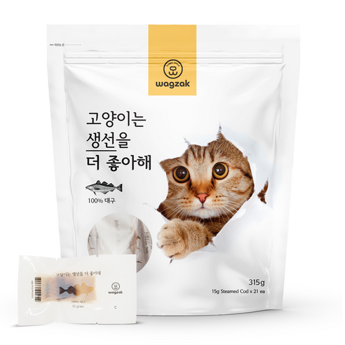 와그작 고양이는 생선을 더 좋아해 대구 15g x 21p, 1개