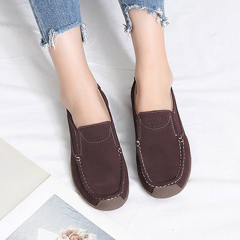 코나블루 여성용 베이직 스티치 가죽 로퍼 단화 2cm DT3104