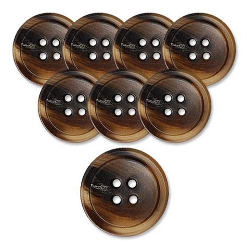 동대문단추왕 무광 코트 가디건 브라운 단추 23mm, 쿠바LBR, 8개