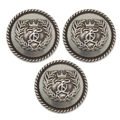 동대문단추왕 금속 단추 모리얼 21mm, 흑은니, 3개