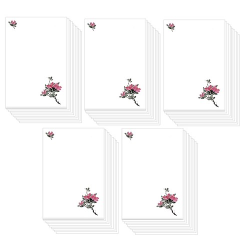 한국의 꽃 캘리그라피 무지엽서, 봄 철쭉, 100개
