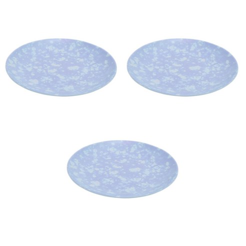 DM 감성 레트로 분식그릇 접시 3p, 블루
