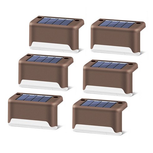 태양광 LED 계단 난간 정원 조명, 전구색, 6개