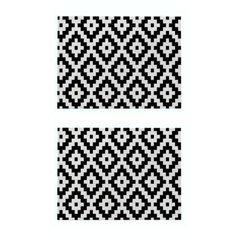파라다이소 시크한 모던 기하학 패턴 린넨 아트 플레이스 매트 2p, 028, 42 x 32 cm