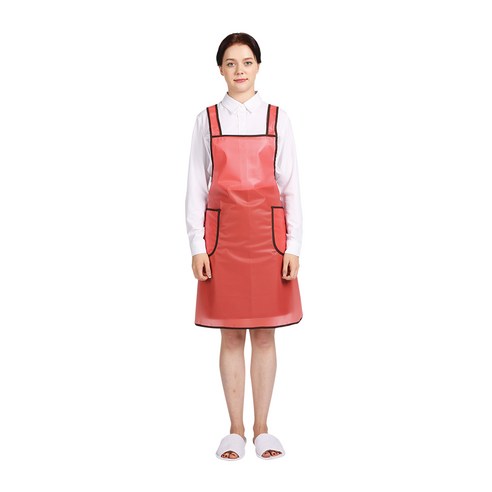THE앞치마 메쉬코팅 방수 H형 앞치마 소, 레드, 1개