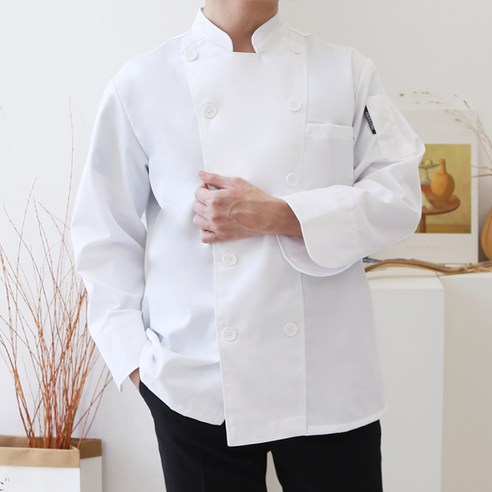 르바타 차이나카라 올화이트 긴팔 조리복 + 양말 랜덤발송