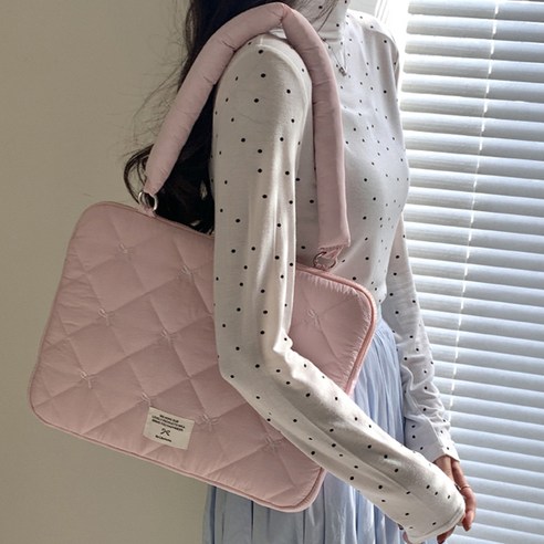 연이랜드 리본패턴 노트북가방 맥북 태블릿 파우치