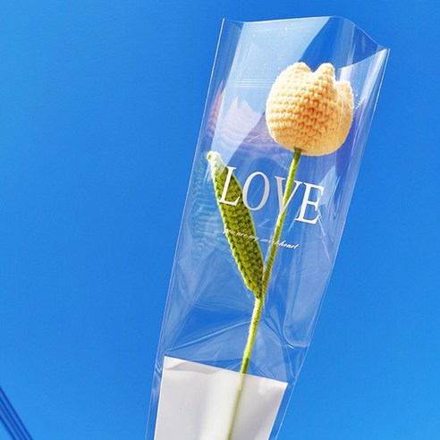 인테리어 기념일 니트 튤립 조화, 옐로우