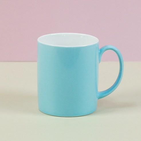 해피정 심플 머그컵 350ml 유광, 블루, 1개