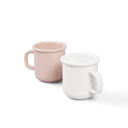 보울보울 노르딕볼볼 머그컵 2종 세트 340ml, 화이트, 핑크, 1세트