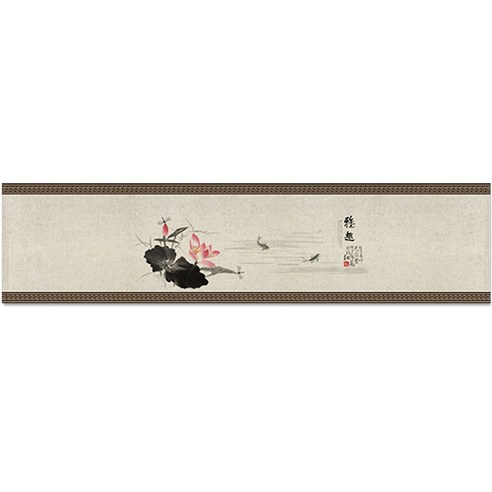 복고풍 전통 다도 인테리어 티 테이블러너, 01, 30 x 100 cm